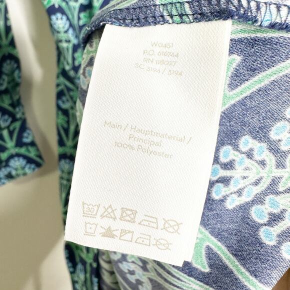 Boden Womens Florrie Dress Long Sleeve High Neck Back Zip Green Blue Size 8P - Picture 10 of 11